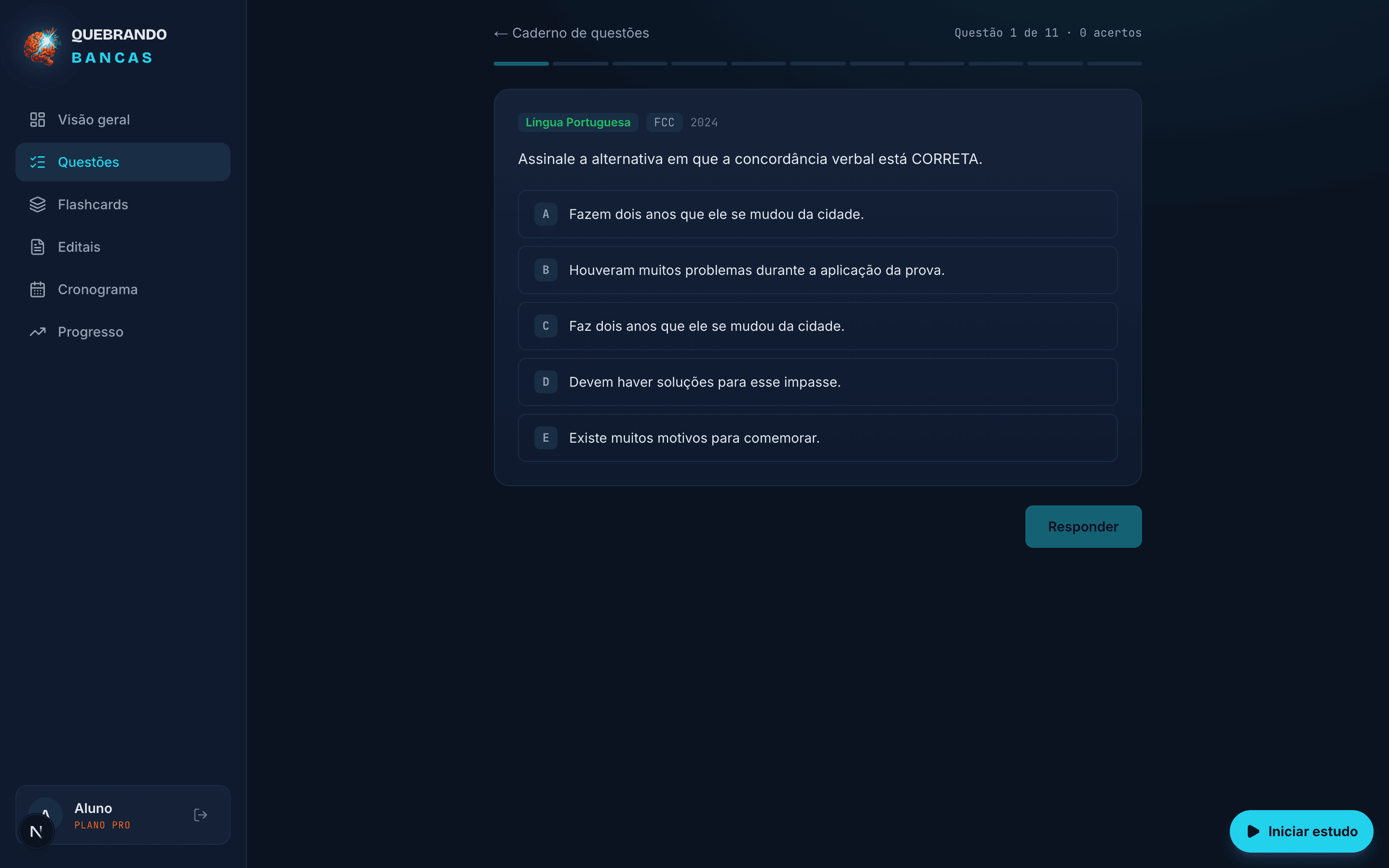 Resolva questões como na hora da prova